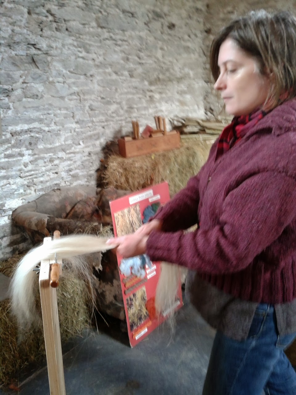 Flax processing - image of heckling flax